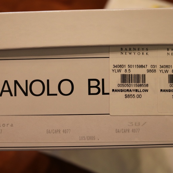 Manolo Blahnik Rangiora Yellow 38.5 - Picture 2 of 4